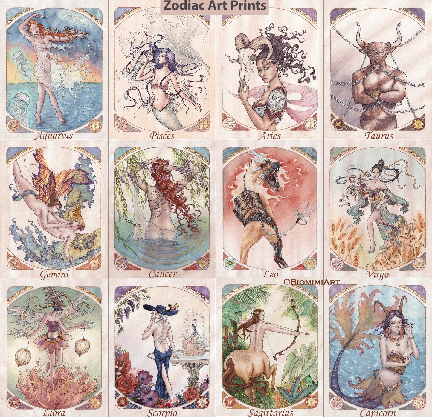 Western Zodiac Postcard 12 Pack - Limited Edition