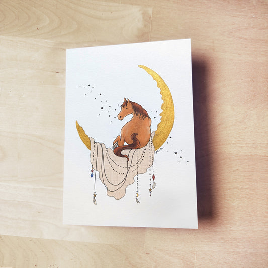 Horse Butt Greeting Card - Lunar Zodiac Series