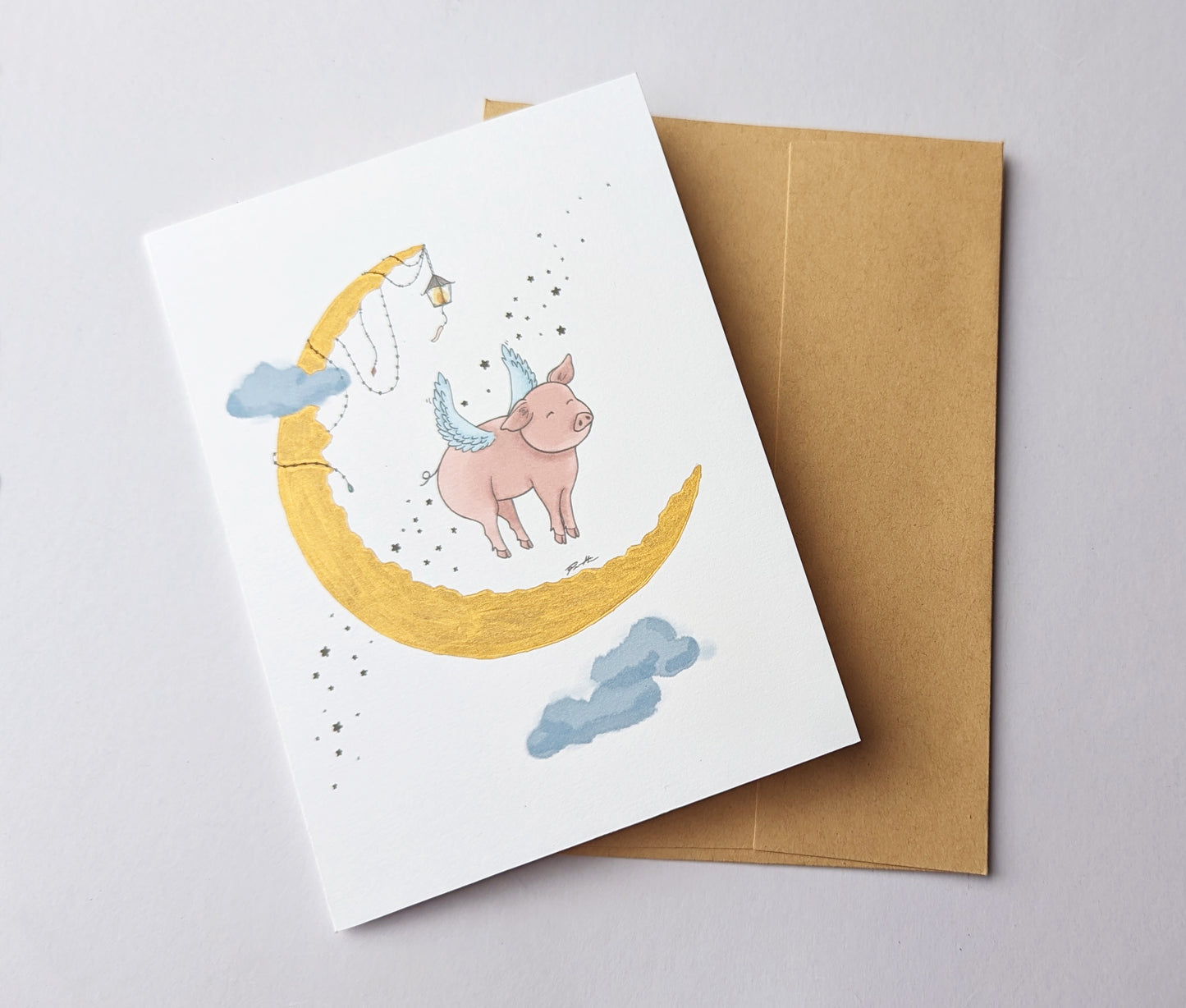 Flying Pig Greeting Card - Lunar Zodiac Series