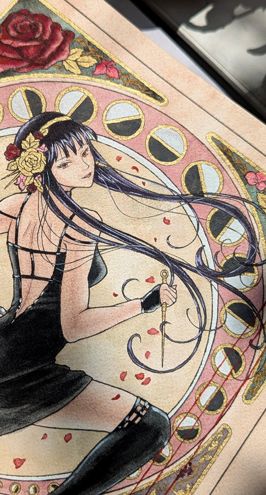 Yor Forger - SpyxFamily Fan Art - Gold Original Unframed