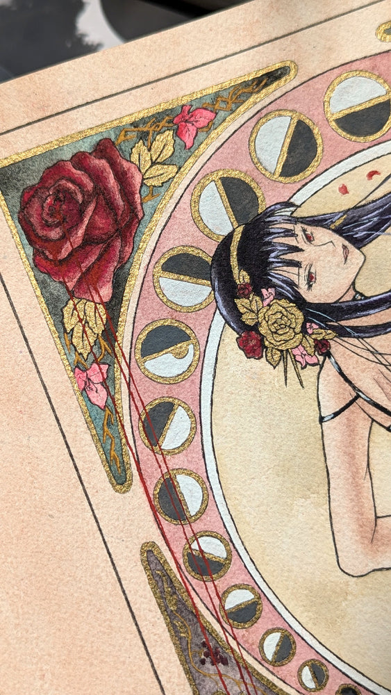 Yor Forger - SpyxFamily Fan Art - Gold Original Unframed