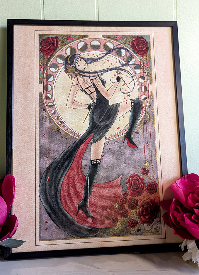 Yor Forger - SpyxFamily Fan Art - Gold Original Unframed