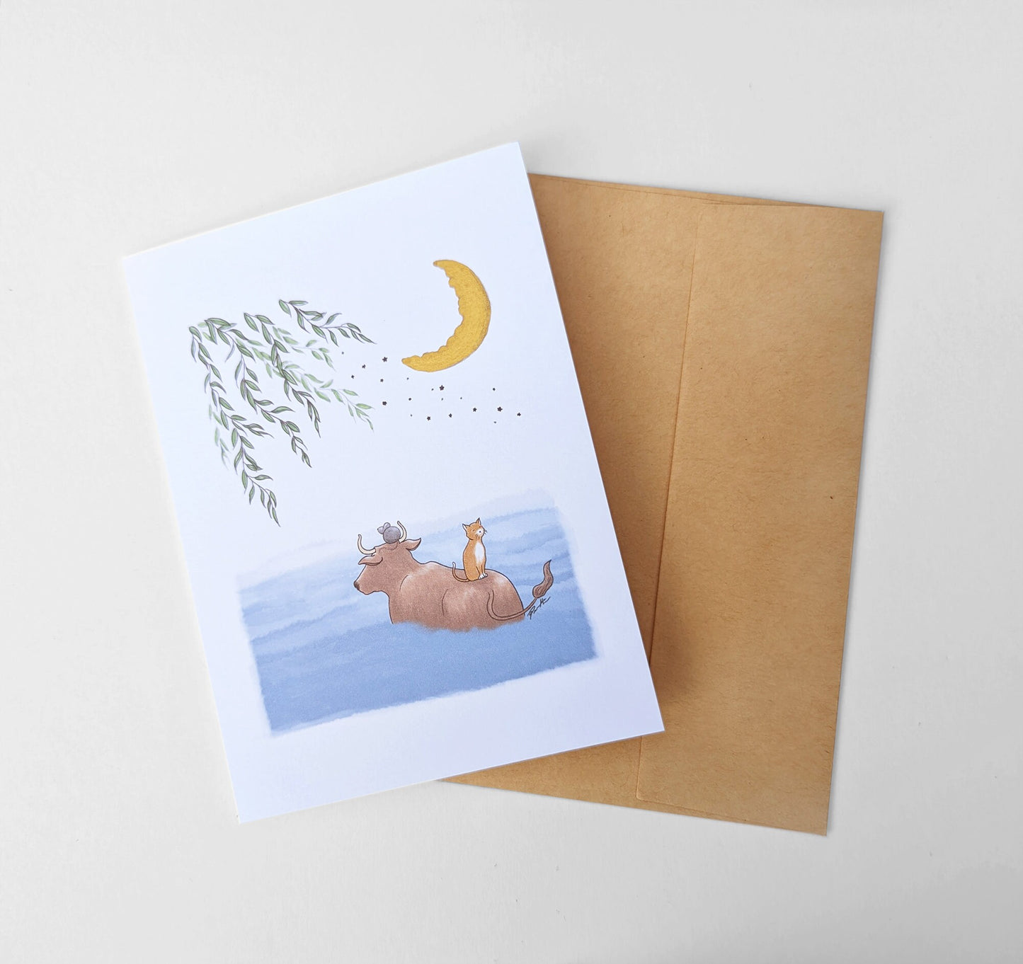 Ox Butt Greeting Card - Lunar Zodiac Series