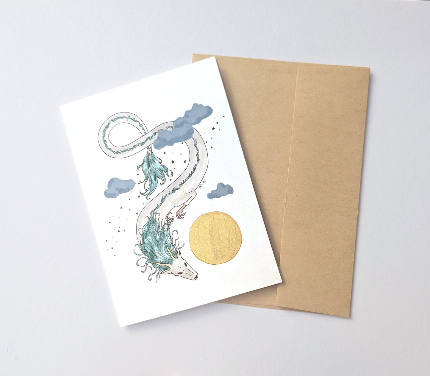 Haku Dragon Greeting Card - Lunar Zodiac Series
