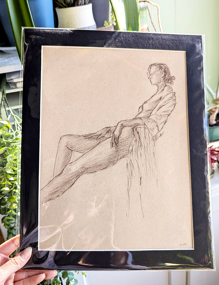 Reclining Nude Figure Drawing - Original