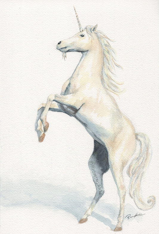 Unicorn Watercolor Painting - Original